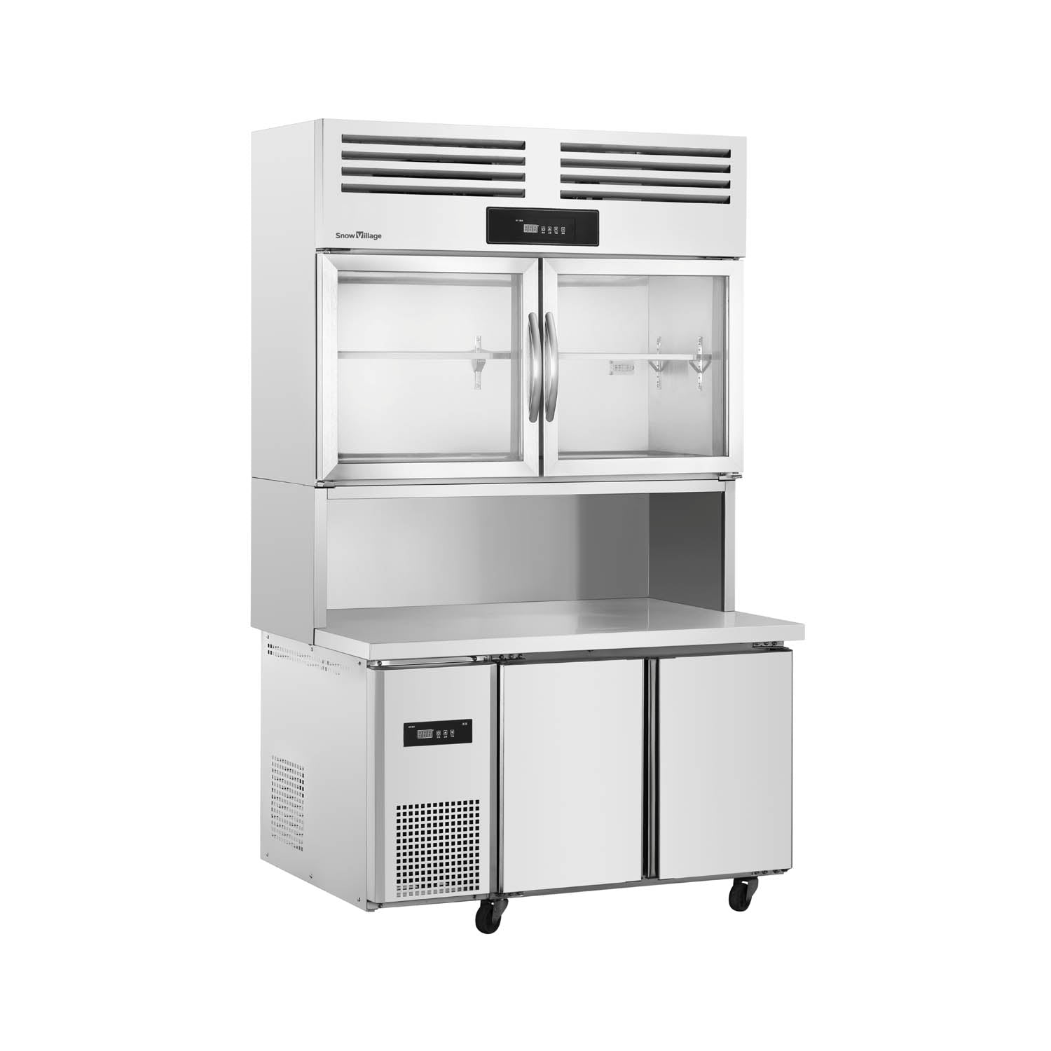 Kitchen Refrigerator PLRD Sub Cabinet Series - 2/3 Top Glass Doors