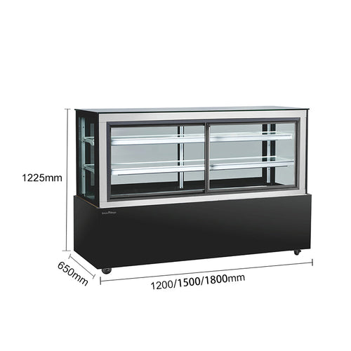 Cake Upright Showcase DG Series - Two Shelves (Straight)
